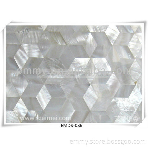 rhombus seamless white shell mosaic tiles